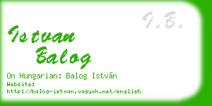 istvan balog business card